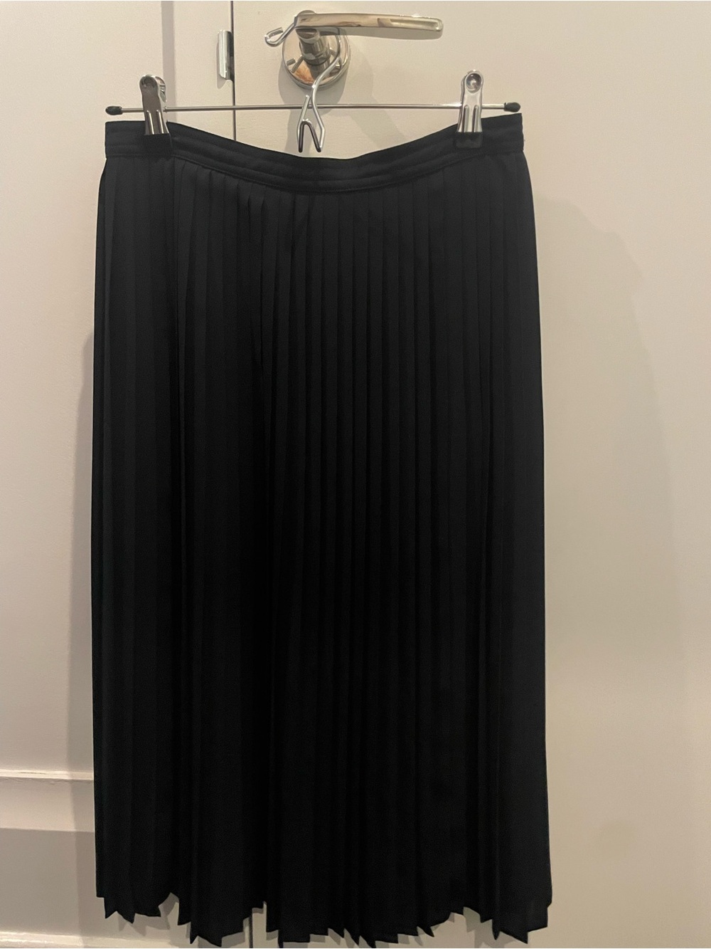 J. Crew Navy Pleated Midi Skirt